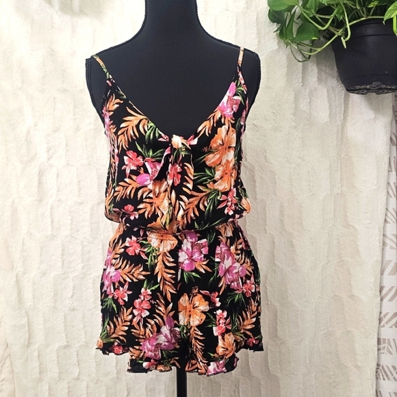 Mossimo Supply Co. Pants - Mossimo Supply Co. Floral Black Romper